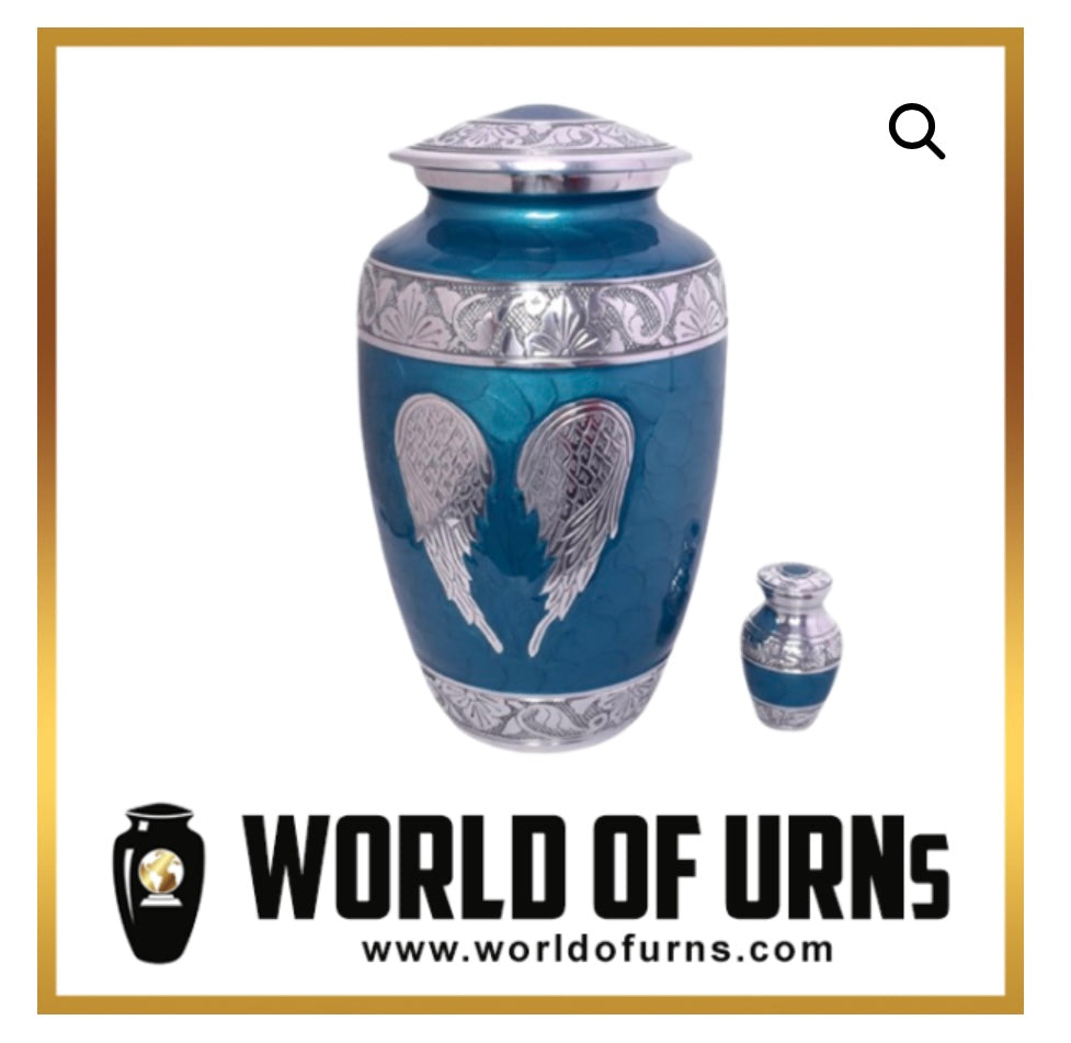 Angel Wings Urn Cyan