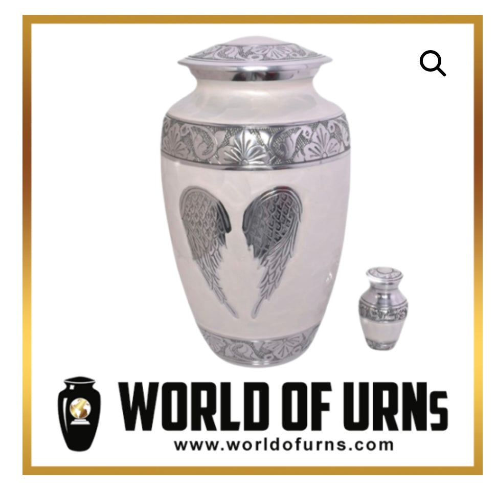 Angel Wings Urn White